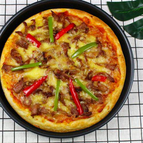 家用商用铝合金卷边6/7/8/9/10/11/12寸不沾涂层披萨烤盘 pizza盘