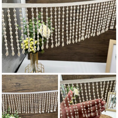 重工流苏服装辅料串珠花边珍珠流苏裙摆旗袍汉服窗帘台灯装饰花边