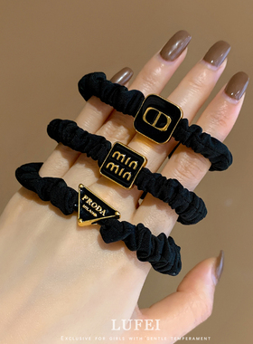 复古黑色小肠发圈女扎头发橡皮筋网红高级感发绳气质简约头绳头饰