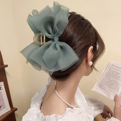 超仙网纱蝴蝶结大号发夹女后脑勺