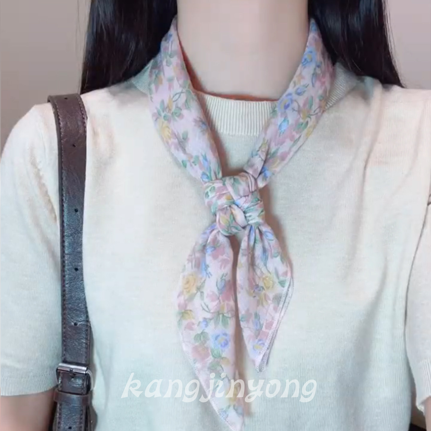 清新森系碎花小方巾韩系百搭