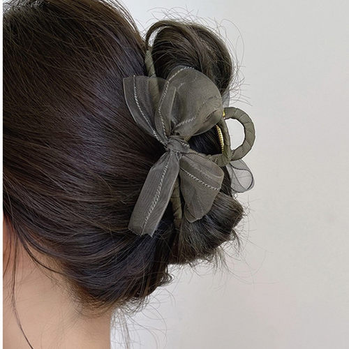森系蝴蝶结发夹仙美大号气质抓夹