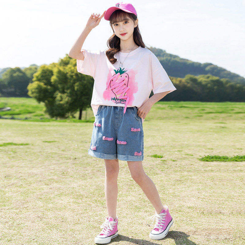 专柜女童夏季洋气T恤2026新款夏装中大童儿童夏款韩版休闲短袖体