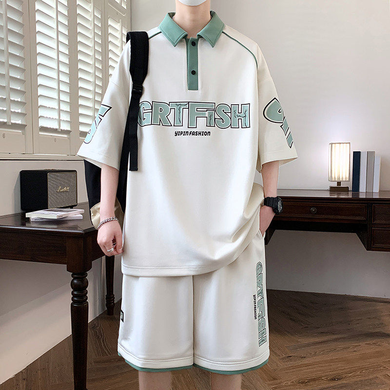 专柜休闲运动套装男短袖t恤2026夏季新款初高中生大童男装夏款两