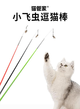 CFA赛级逗猫棒 带铃铛耐咬小猫玩具自嗨解闷猫咪玩具羽毛逗猫神器