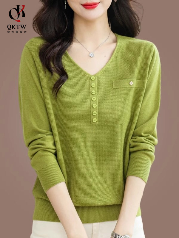 长袖T恤女士2025秋冬新款宽松休闲显瘦洋气减龄加厚保暖打底衫