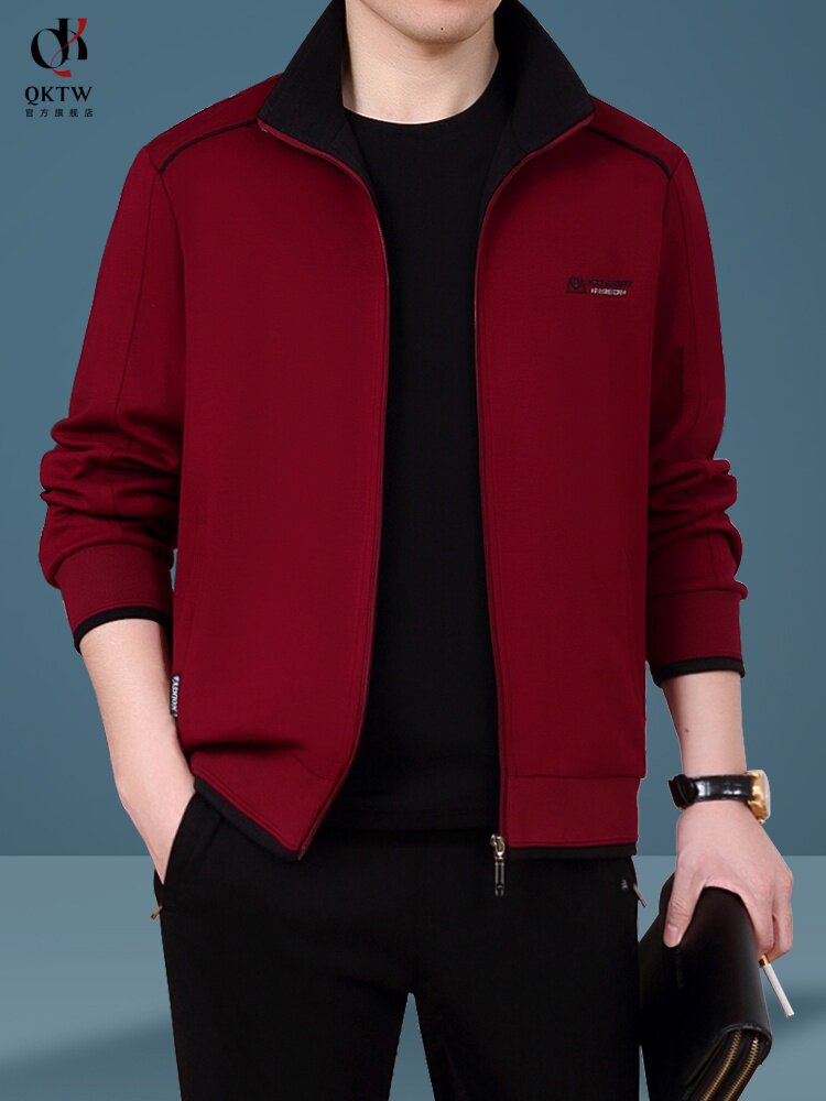 休闲套装男2025秋冬新款中老年高级感穿搭外套长裤户外运动三件套