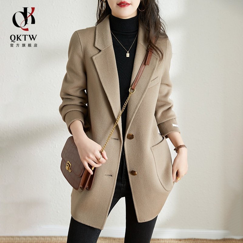 羊毛大衣女2025秋冬季新款中老年高端双面毛呢子外套保暖舒适上衣