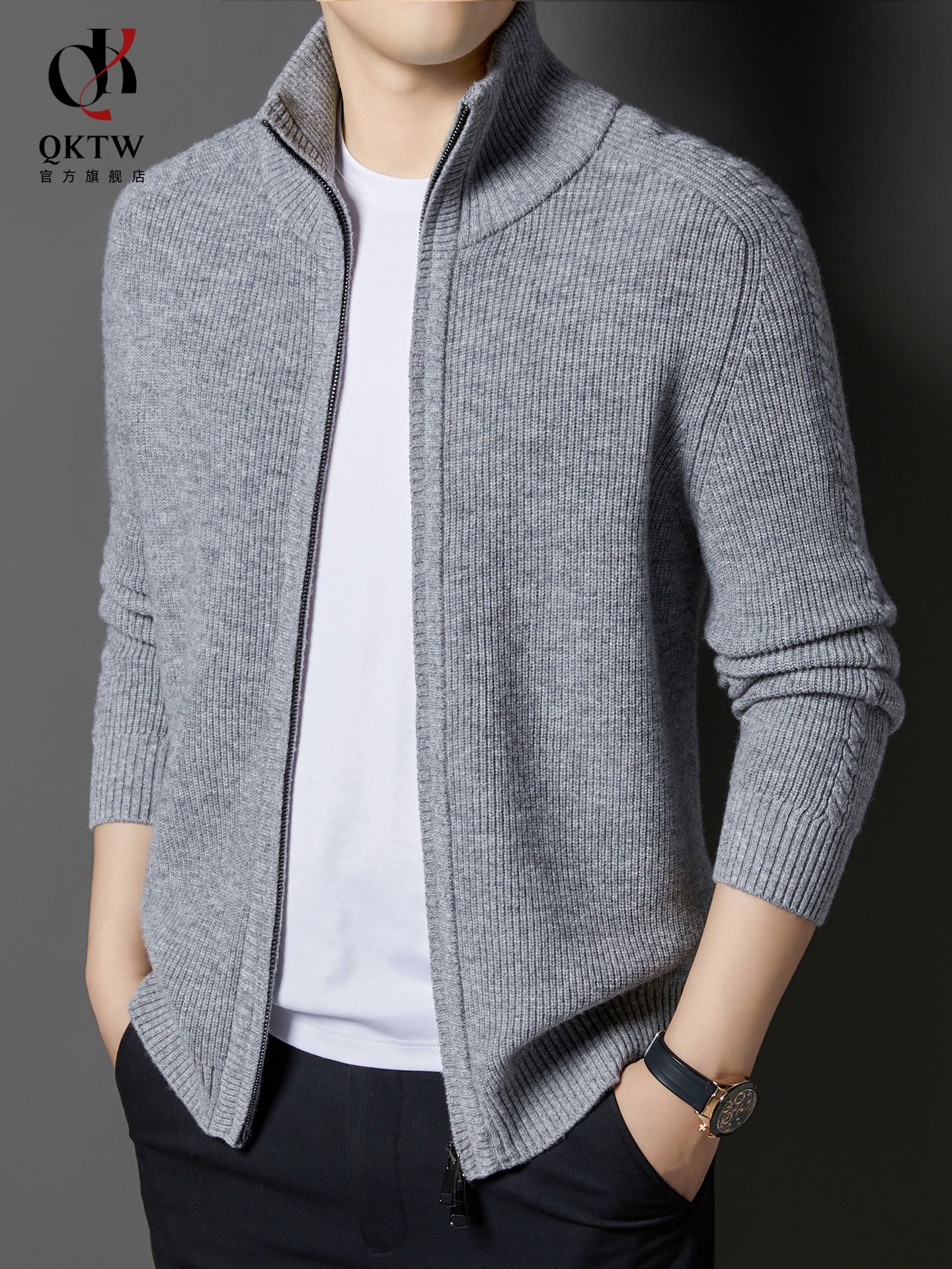 开衫外套男2025年秋冬新款中老年休闲高端羊毛衫时尚百搭宽松上衣