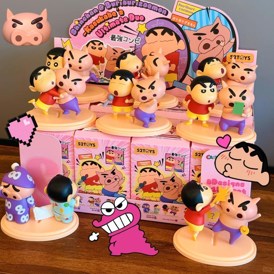 正版52TOYS蜡笔小新左卫门春日部最强CP系列盲盒潮玩手办女生礼物
