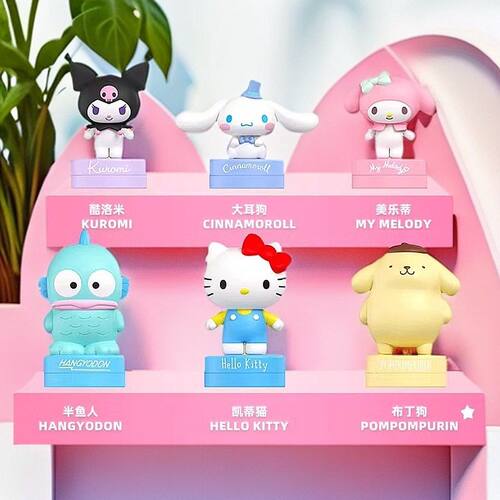 正版三丽鸥家族印章盲盒库洛米美乐蒂凯蒂猫潮玩公仔摆件女孩礼物