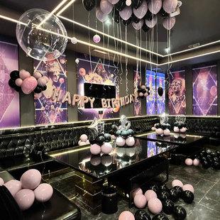 ktv包厢生日气球装饰酒吧18岁成人礼惊喜派对场景布置用品背景墙