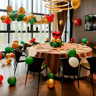 圣诞节餐厅包厢派对场景布置公司聚会团建气球高级氛围背景装饰品