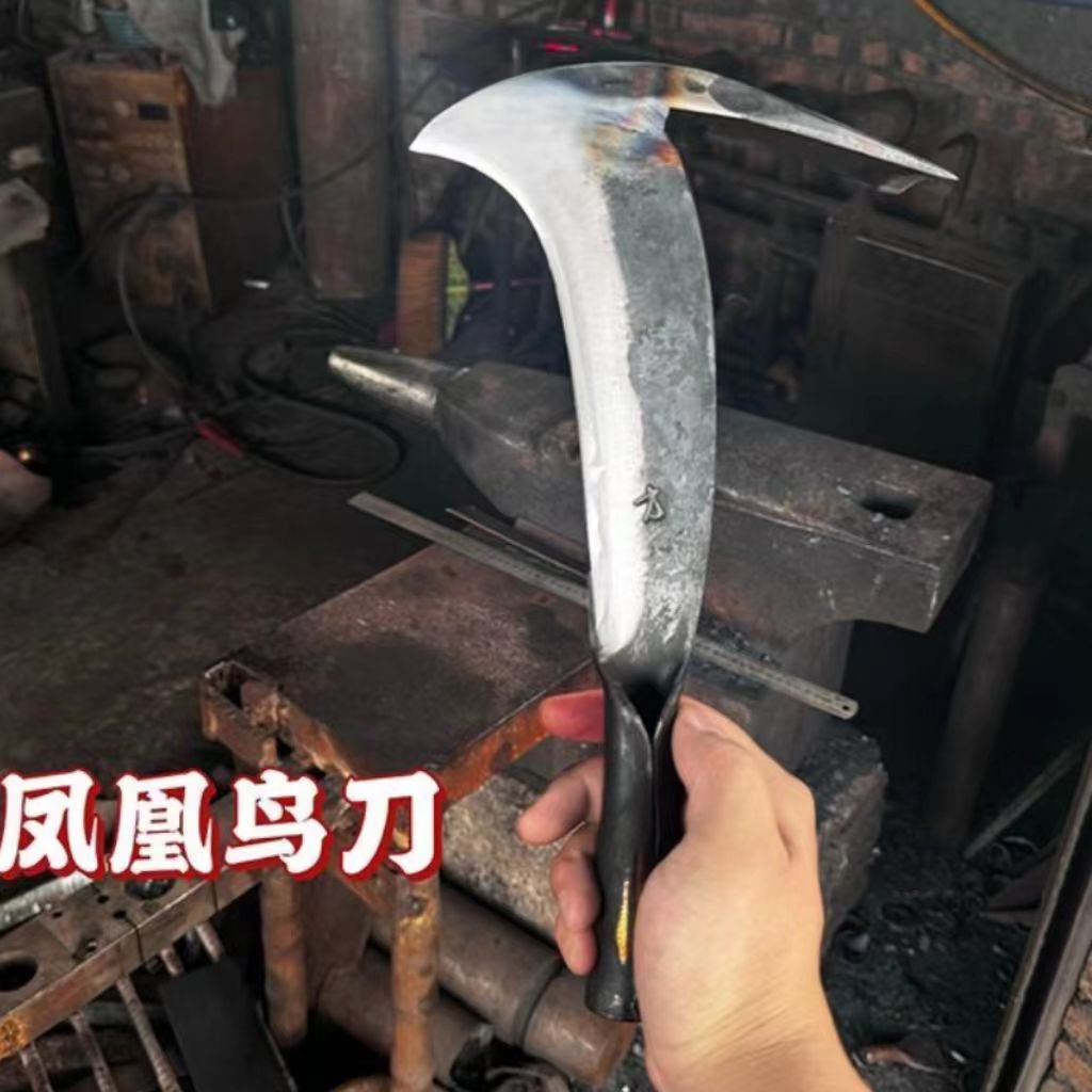 手工锻打凤凰刀鸟刀炮弹钢锻打柴刀柴刀能挖能砍一刀多用户外工具