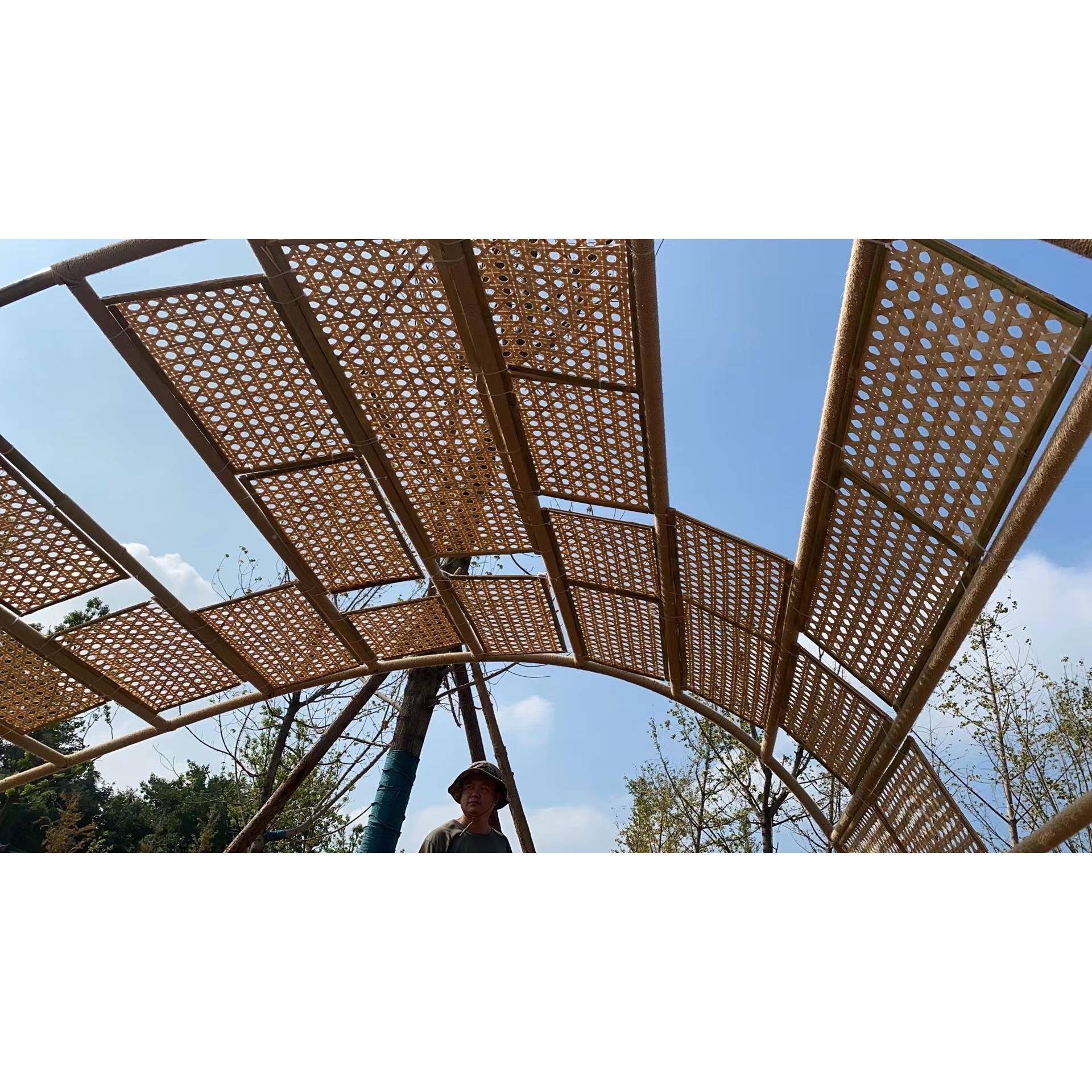 竹竹门楼 艺制竹门头牌坊牌001 竹房子竹建楼筑竹编竹亭子定凉亭