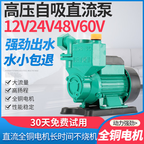 直流自吸泵12V24V抽水机48V60V电动车抽水泵家用灌溉大流量电瓶泵