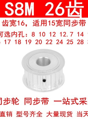 同步轮S8M26齿AF齿宽16内孔810121415171920224同步带轮HTPA25S8M