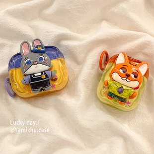 可爱兔子警官适用airpods三代蓝牙无线苹果耳机壳1/2代保护套airpodspro二代情侣新款airpods4防摔pro3全包