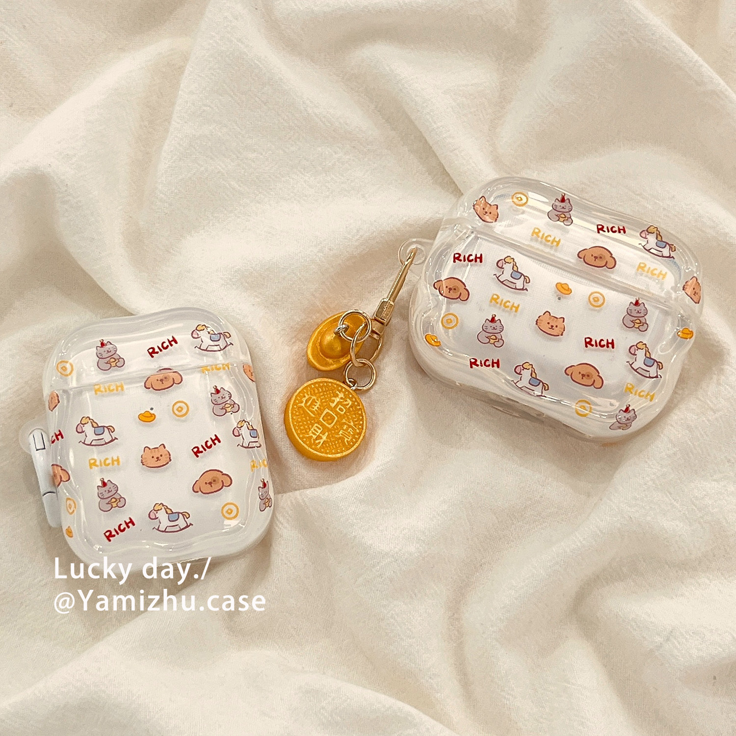 国风马年可爱小马驹适用airpods三代蓝牙无线苹果耳机壳1/2代保护套airpodspro二代新款airpods4防摔pro3全包,3C数码配件,耳机保护套,淘宝优惠券,粉丝福利购,淘宝优惠卷