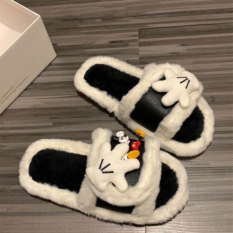 米奇毛毛拖鞋女款秋冬季棉拖鞋可爱加厚防滑家居月子鞋2025新款,居家布艺,居家棉拖/棉鞋,淘宝优惠券,粉丝福利购,淘宝优惠卷