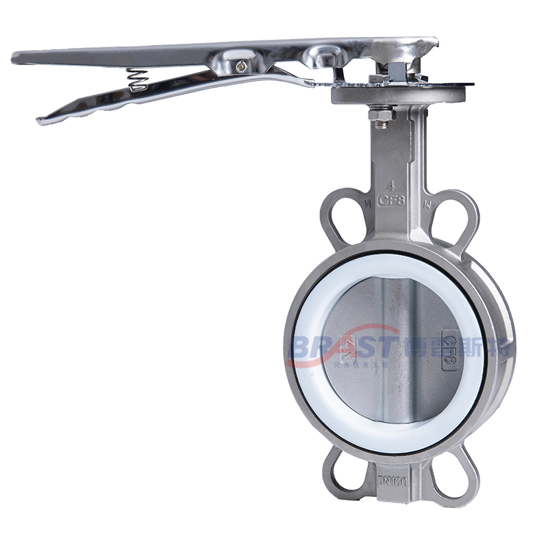 N手柄不锈钢e蝶阀D71F-10/16P 不锈钢体 304板 四氟阀座