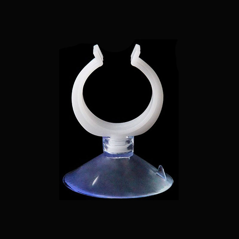 鱼缸水族吸盘卡U型管卡水管卡塑C料管夹带吸盘免打孔 固定器卡扣