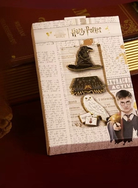 TS华纳正版授权哈利波特入学清单收藏金属徽章套装分院帽联名周边