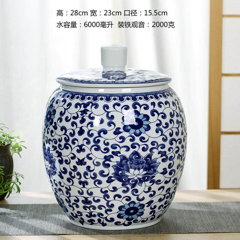 青花瓷复古中国风通用普洱密封茶罐存储加大散陶瓷茶缸桶茶叶罐,厨房/烹饪用具,密封罐,淘宝优惠券,粉丝福利购,淘宝优惠卷