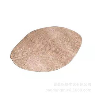 北欧藤编蒲草草绳编织地毯地垫风服装店客厅卧室装饰摄影垫子
