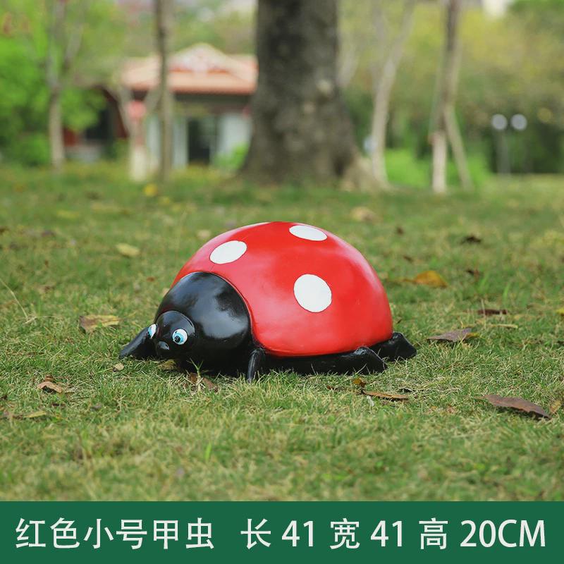 仿真七星瓢虫玻璃钢摆件甲壳虫雕塑户外游乐场园林草坪甲虫装饰品