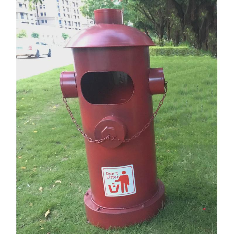 复古工业风消防栓垃圾桶大号创意酒吧个性装饰户外公园商用收纳筒
