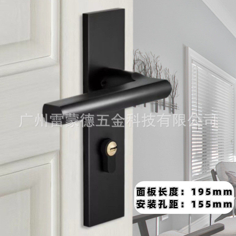 室内静音门锁哑光黑色执手锁铜芯铝合金把手卧室门木门锁分体锁具,基础建材,机械门锁,淘宝优惠券,粉丝福利购,淘宝优惠卷