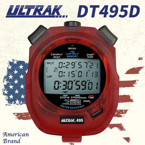 尔秒表dt495b定电子志ultrak奥赛克100道3排显示计时器田径训练