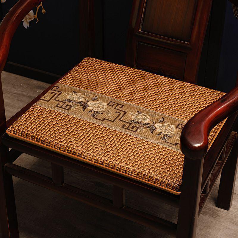 加厚新中式餐椅垫红木椅子坐垫透气夏季凉席棕垫圈椅茶椅座垫