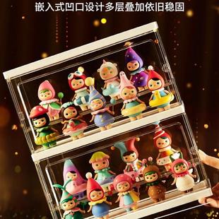 泡泡玛特盲盒展示收纳架乐高手办透明防尘亚克力置物架娃娃收藏云