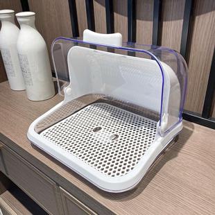 家用厨房防尘奶瓶收纳箱可沥水儿童碗筷餐具收纳盒翻盖水杯储物盒