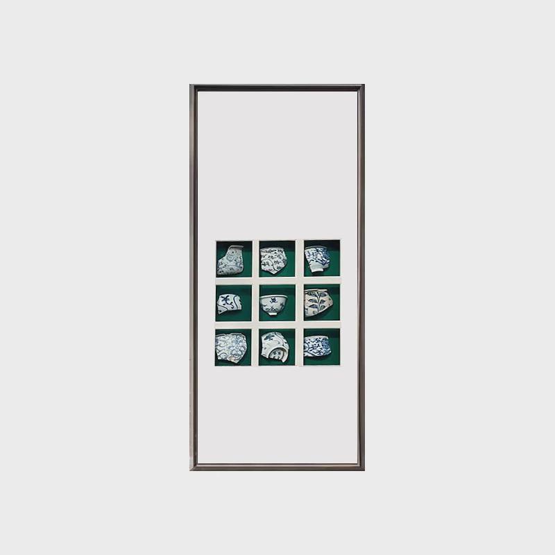 小众艺术挂画新款餐厅手工餐桌青花瓷片高级感装饰画中式风格茶室图片