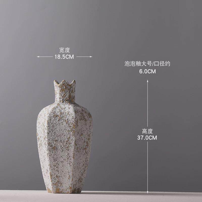新中式复古泡泡釉杨桃花瓶插花茶室创意陶瓷书房装饰品欧式摆件