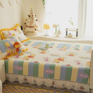 卡通全棉夹棉榻榻米专用盖加厚防滑床单炕床盖单件三件套四季通用