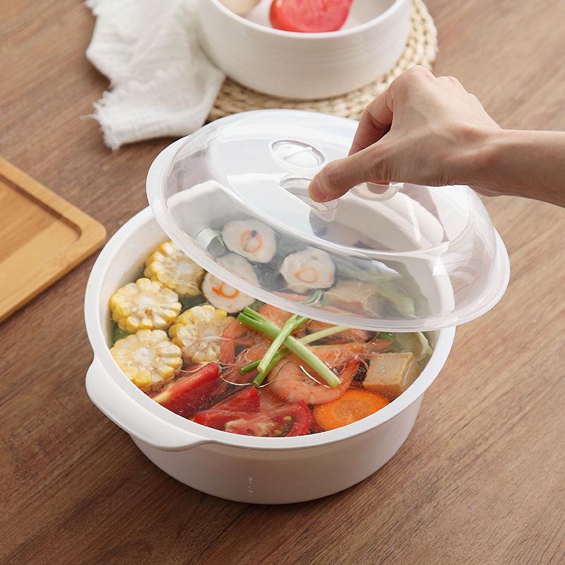 微波炉专用汤碗 大号圆形带盖汤锅饭碗 塑料加热饭盒保鲜盒泡面碗