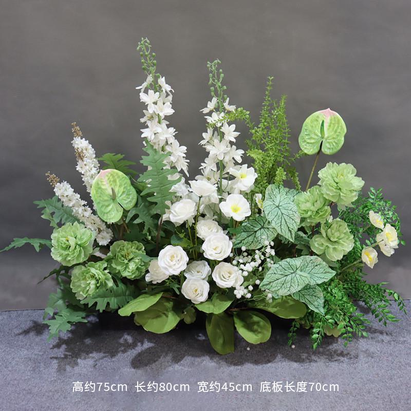 森系婚庆地排花艺挂花盆花绢花路引婚礼布置橱窗摆件绿植美陈装饰