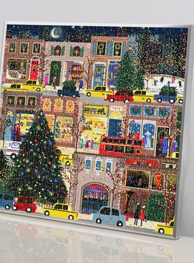 铝合金圣诞灯冬拼图相框galison画框框架裱框挂墙装裱70*50拼图框