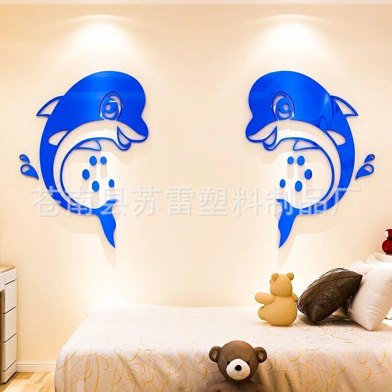 卡通水晶亚克力3d立体墙贴孩儿卧室客厅背景墙男女画童房间装饰品图片