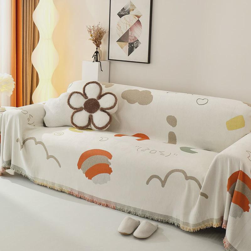 摩登雪尼尔防猫抓四季通用巾简约现代防滑皮沙发套罩沙发盖布垫子