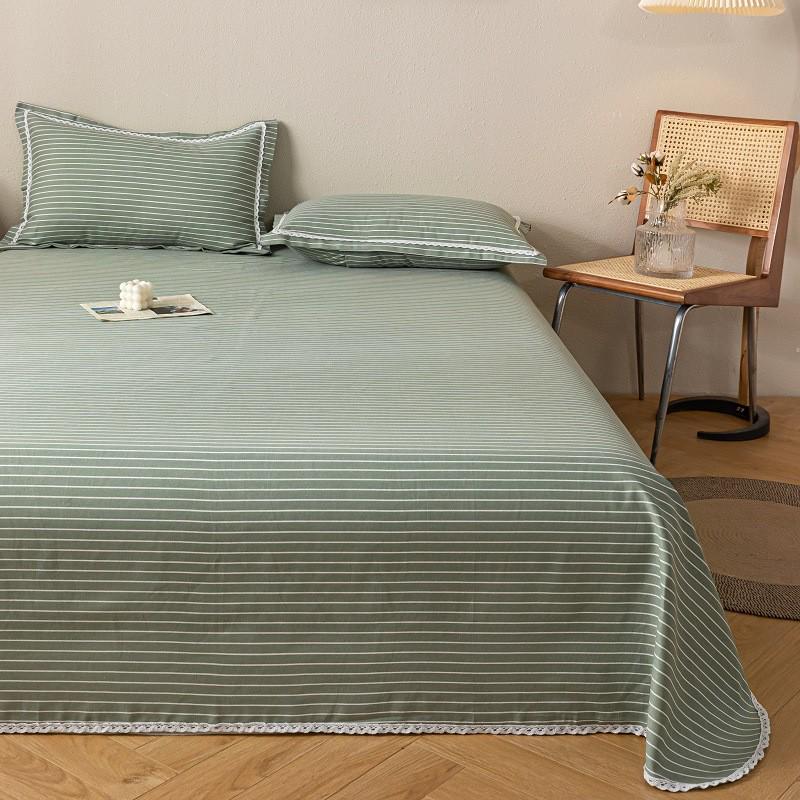 8jdk批发粗布带花边老粗布床单三件套幼儿园凉席麻布儿童棉夏季天