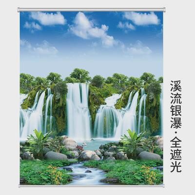 工厂卷帘卧室厨房免打孔阳台全遮光窗帘百叶升降加厚手拉式客厅卫