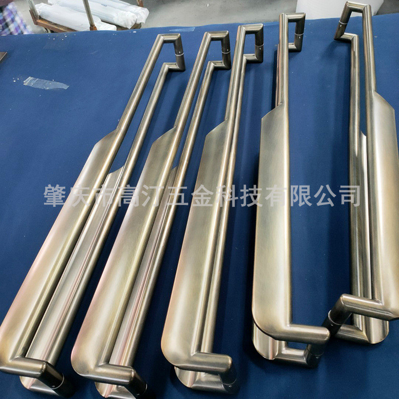不锈钢门把手玻璃门长拉手定制简约中式古铜复古别墅入户大门把手