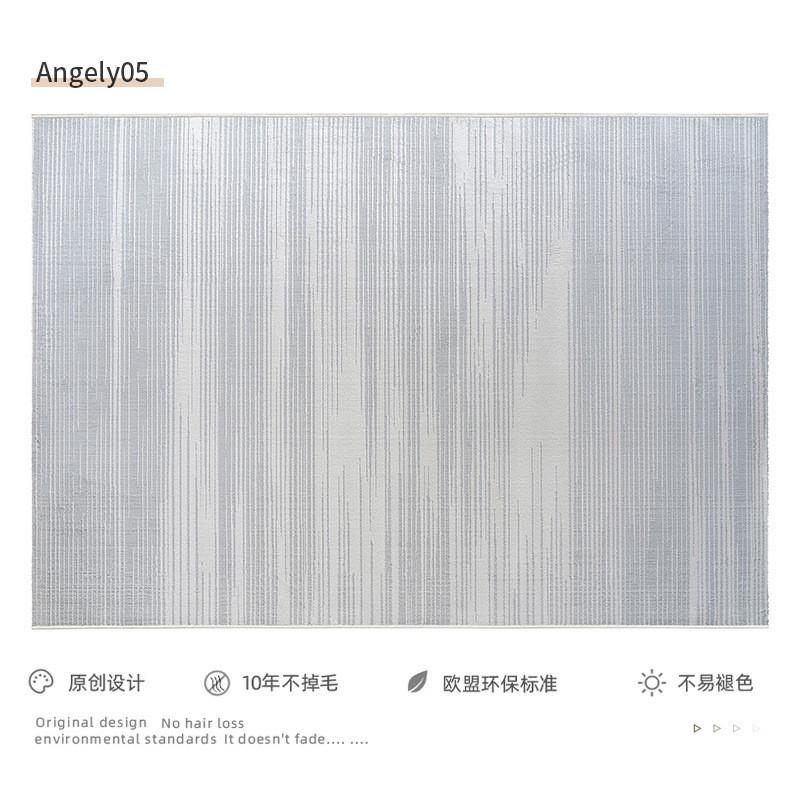 宇秀简约现代灰蓝色线条意式轻奢ins客厅地毯沙发茶几毯卧室地垫