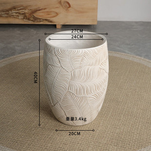 镁泥花盆简约落地艺术仿古花盆北欧化风格室外室内绿植盆栽水泥盆