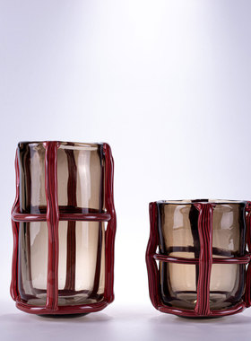 现代轻奢玻璃花瓶创意艺术花器摆件ins风干花水培餐桌摆件批发插